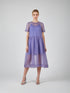 Midi-Kleid aus hochwertiger Organzaseide, kunstvollen Biesen im Brustbereich und passendem Unterkleid aus Viskose-Seiden Mix