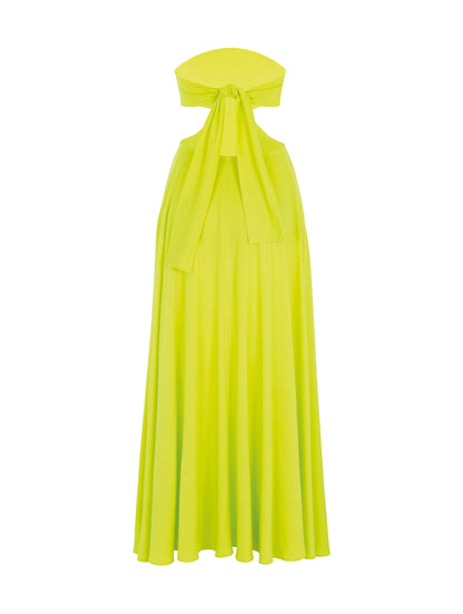 Maxi Bandeau-Kleid mit Cut-Outs und zum Binden am Rücken mit Schlitzen