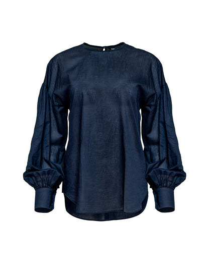 Weite Bluse aus 100% Bio-Baumwolle Hadley mit schlichtem Design von Helene Galwas.