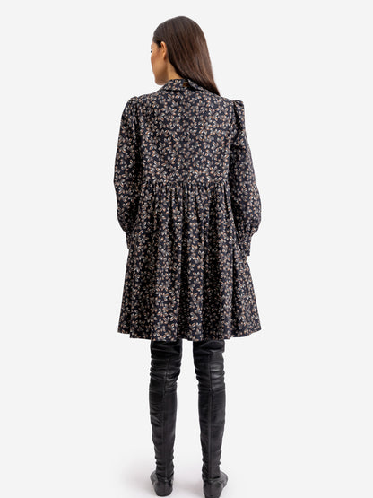 Kurzes, gemustertes Kleid Heiba aus 100% Bio-Baumwolle von Helene Galwas