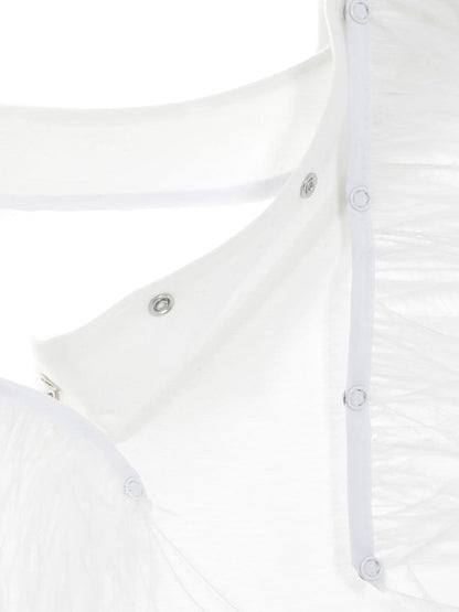 Halblang-Arm T-Shirt aus Viskose mit Federn am Arm zum an -und abknöpfen