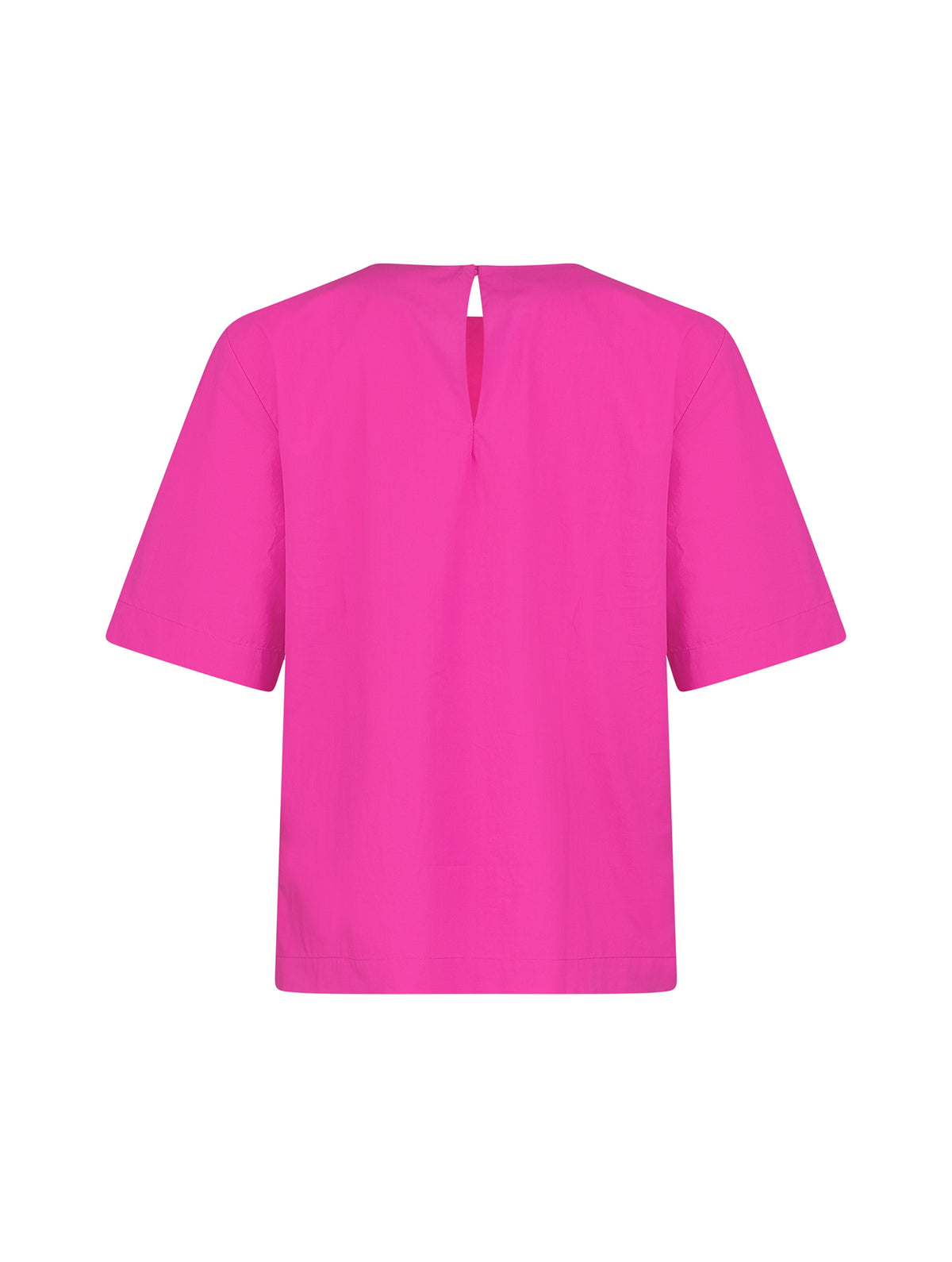 Hochgeschlossene Bluse aus Baumwolle im T-Shirt-Stil mit Knopfverschluss auf der Rückseite. Aus nachhaltiger Baumwolle gefertigt.
