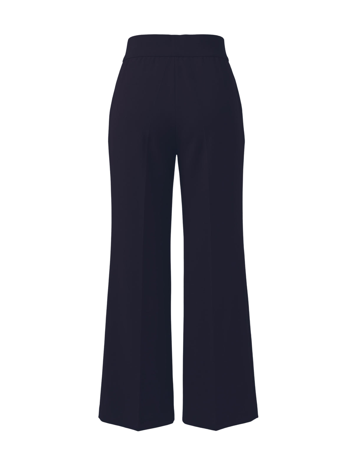 Die Hose Tanja in klassischem Navy überzeugt mit klarer Linienführung, eleganter Wide-Leg-Silhouette und hohem Bund mit elastischem Taillenband für eine bequeme, schmeichelhafte Passform.