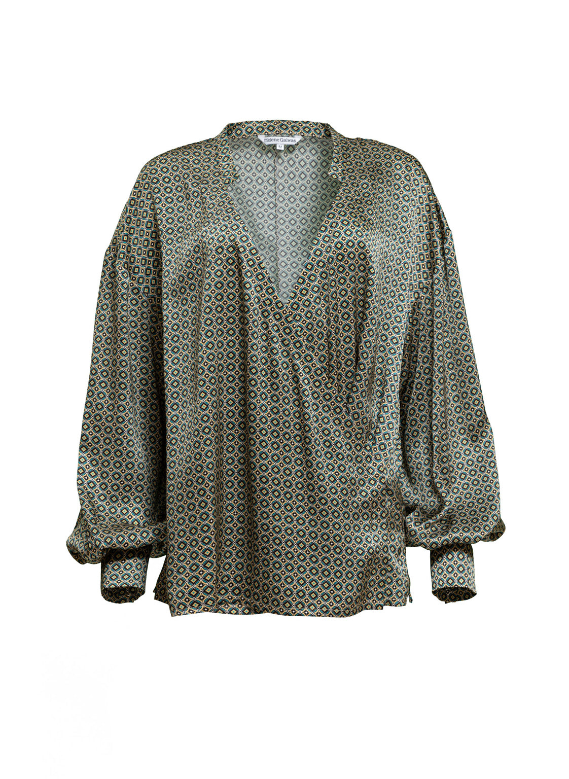 Gerade Wickelbluse aus feinster italienischer Seide von Helene Galwas