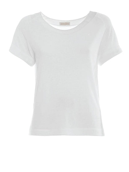 T-Shirt aus Viskose mit hohem Tragekomfort und abknöpfbaren Federn an den Ärmeln