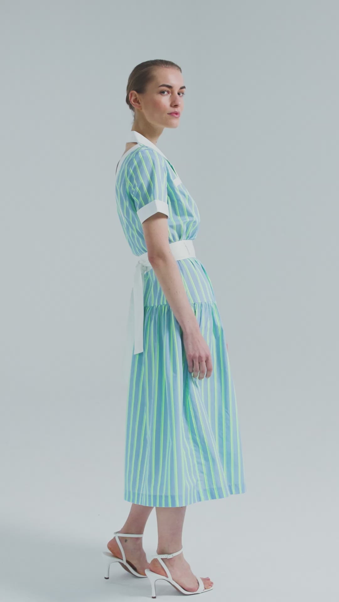 Katinka - Gestreiftes Midikleid