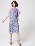 Midi-Kleid aus luxuriösem Stretch-Satin mit kunstvoll angebrachten Volants aus feinster Organzaseide
